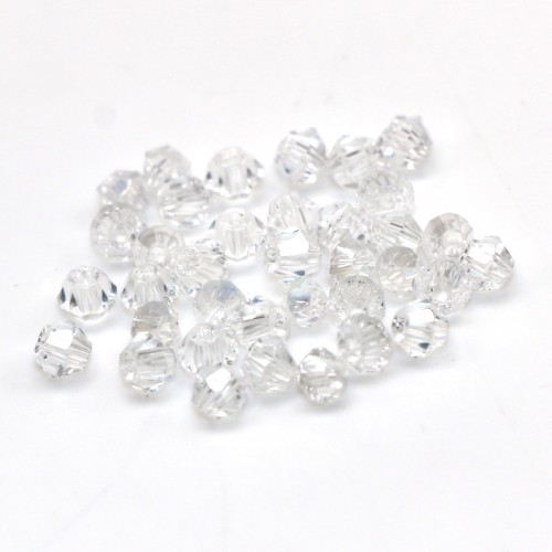 Бусины биконус 2мм, прозрачный с переливом